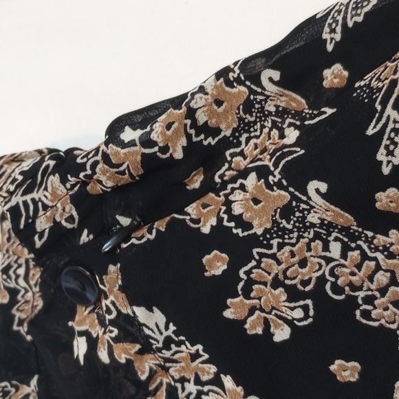 JM Collection Womens Skirt Sz 14P Maxi Paisley Black Lined Bohemian Classic - Picture 4 of 7